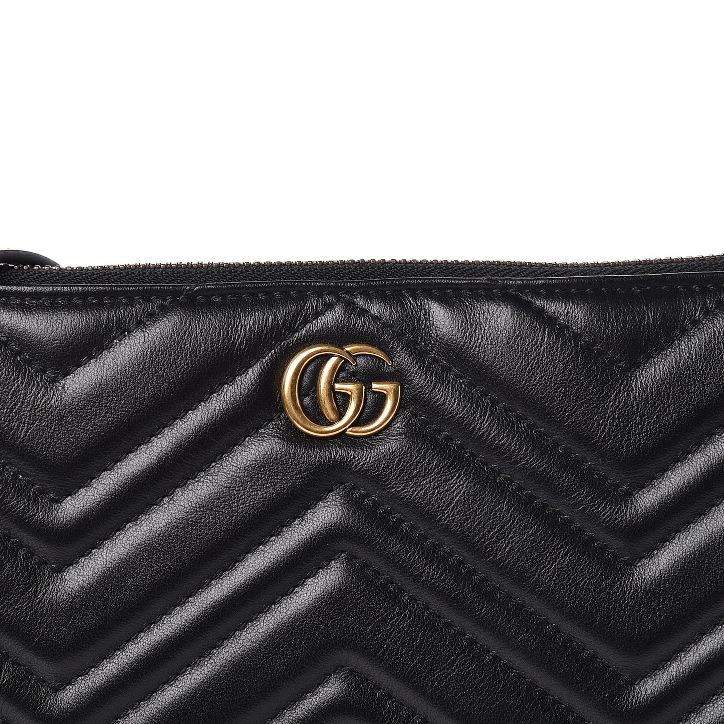 Calfskin Matelasse GG Marmont Flat Messenger Bag Black