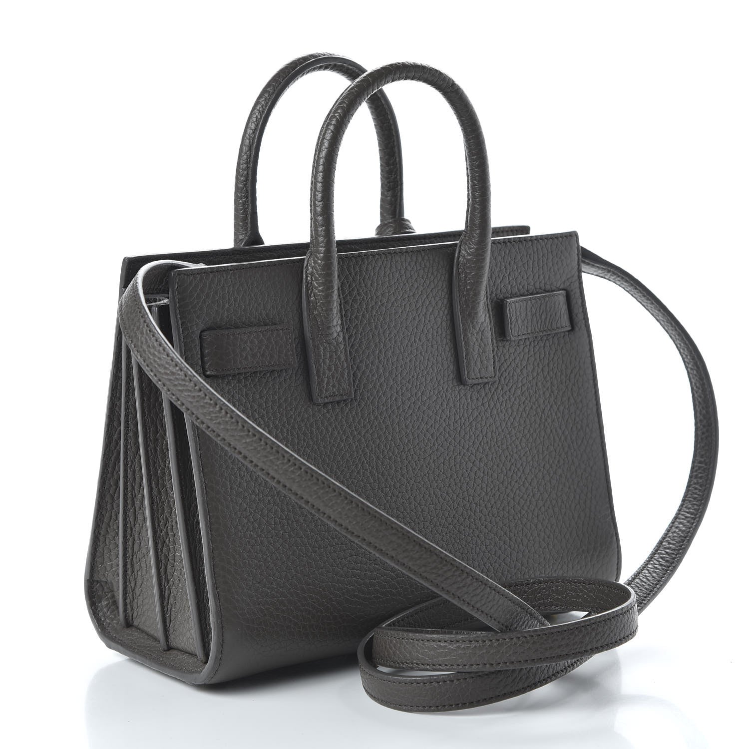 Saint Laurent Grained Calfskin Nano Sac De Jour Fog 3 of 9