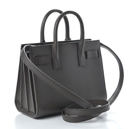 Saint Laurent Grained Calfskin Nano Sac De Jour Fog 3 of 9