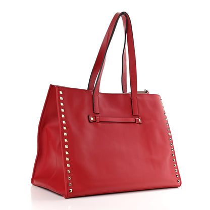Valentino Garavani Nappa Medium Rockstud Soft Tote Red 3 of 15