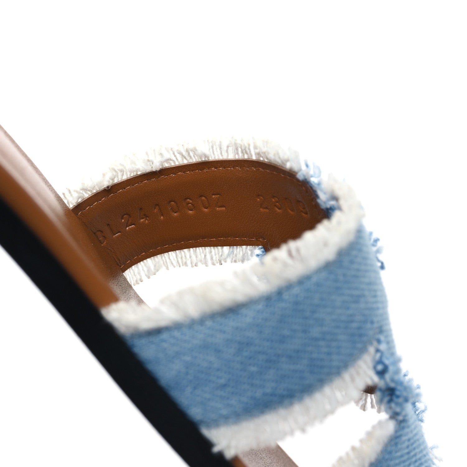 Hermes Denim Oran Fringe Sandals 36.5 Bleu Clair 8 of 8