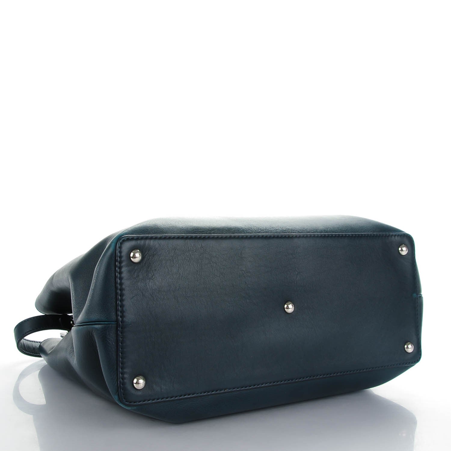 Fendi Calfskin Medium 2Jours Tote Blue Notte Yellow 4 of 7