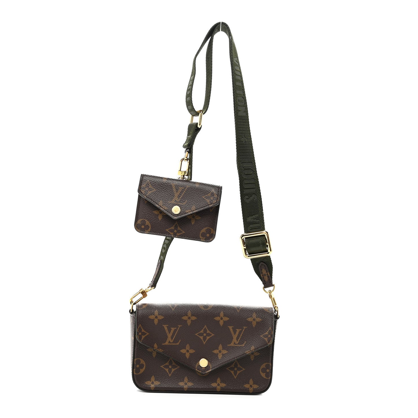 Monogram Felicie Strap & Go Kaki