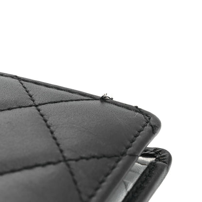 Chanel Calfskin Quilted Cambon Yen Wallet Black Silver 11 of 11