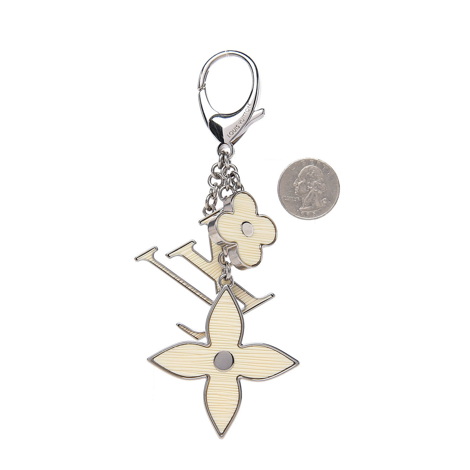 Louis Vuitton Fleur d Epi Bag Charm Ivory 2 of 2