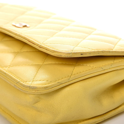 Chanel Lambskin Quilted Wallet on Chain WOC Yellow 20 of 21