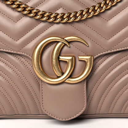 Gucci Calfskin Matelasse Medium GG Marmont Shoulder Bag Porcelain Rose 9 of 11