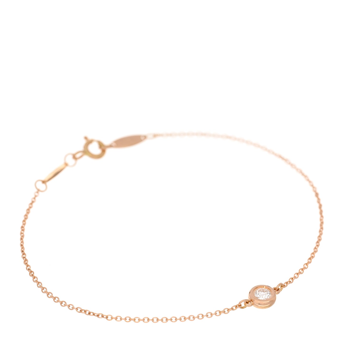 18K Rose Gold Diamond .14ct Elsa Peretti Diamonds By The Yard Bracelet
