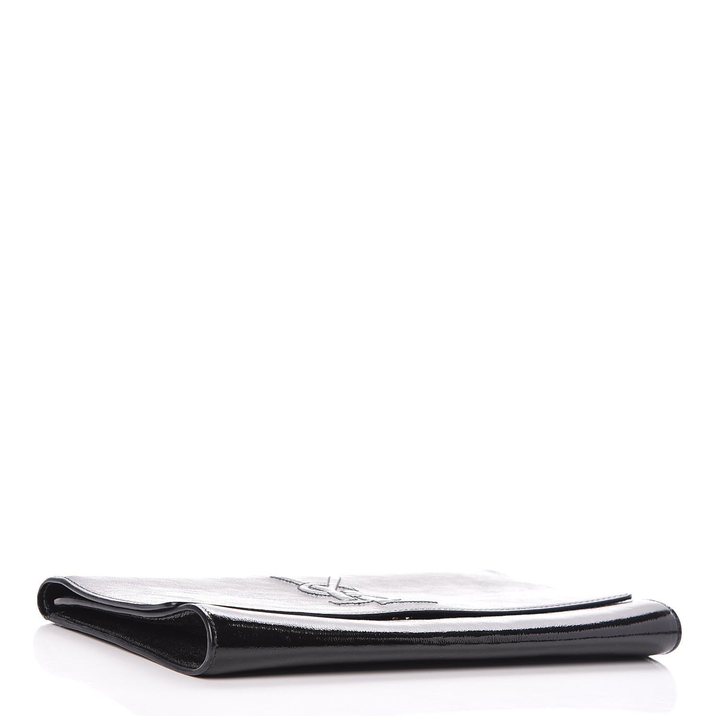 Textured Patent Monogram Large Belle De Jour Clutch Black