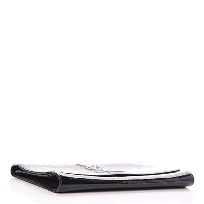 Saint Laurent Textured Patent Monogram Large Belle De Jour Clutch Black 4 of 9