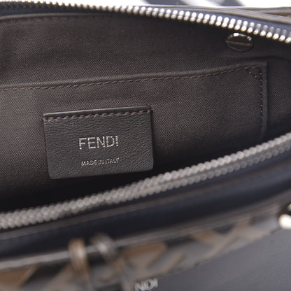Fendi Vitello Dolce Bi-Color FF 1974 Embossed Mini By The Way Boston Bag Midnight Maya Black 6 of 10