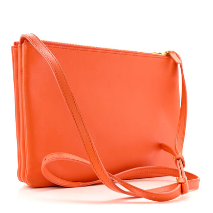 Celine Lambskin Large Trio Crossbody Bag Orange 2 of 14