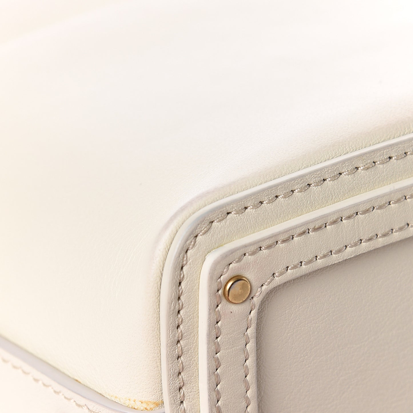 Smooth Calfskin Mini Roy Bucket Bag Natural White