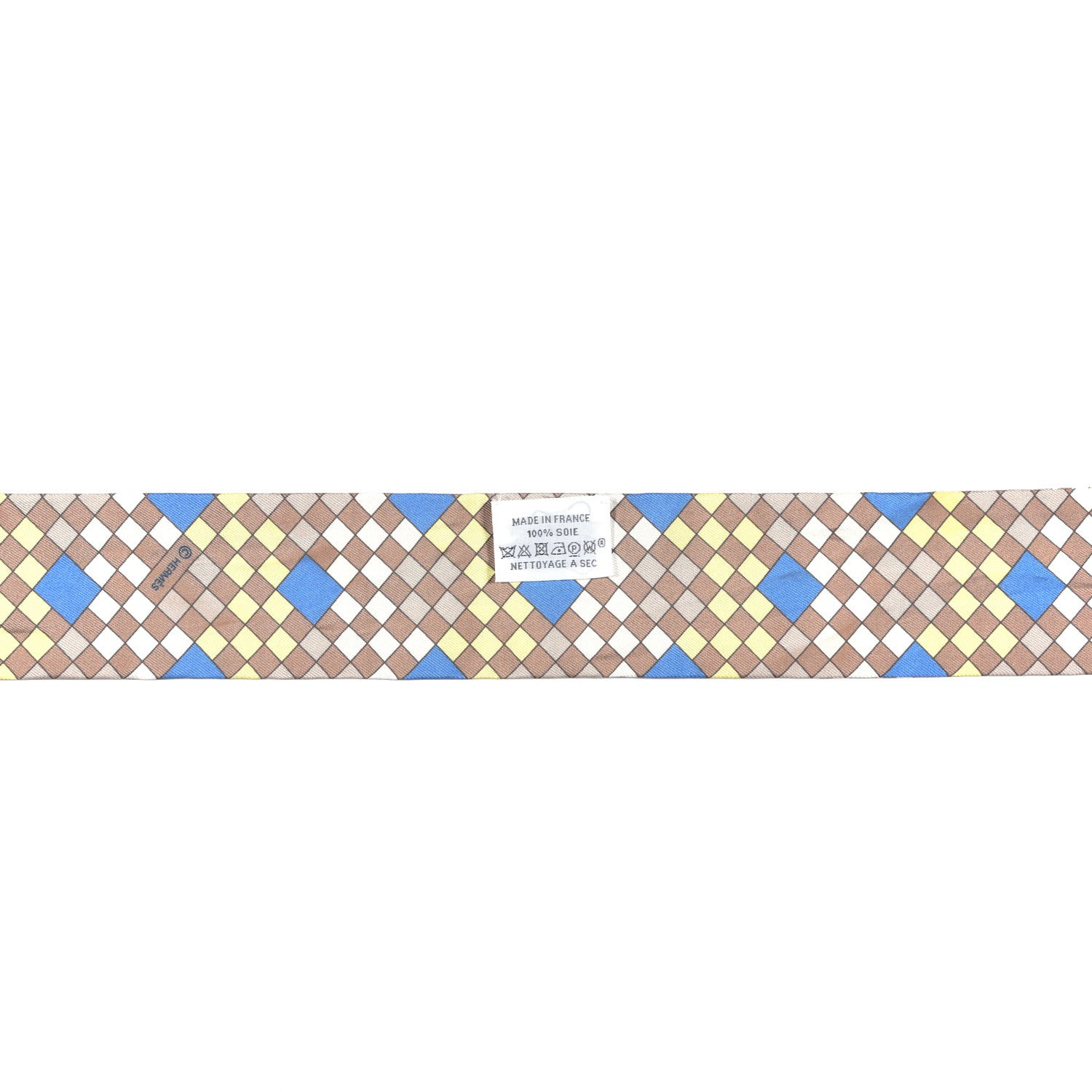 Hermes Silk Colliers De Chiens Remix Twilly Mastic Bleu Jaune 4 of 4