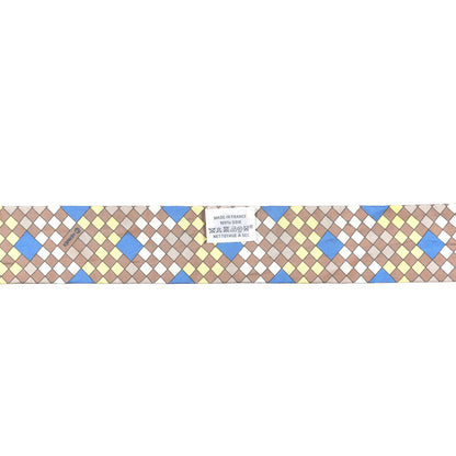 Hermes Silk Colliers De Chiens Remix Twilly Mastic Bleu Jaune 4 of 4