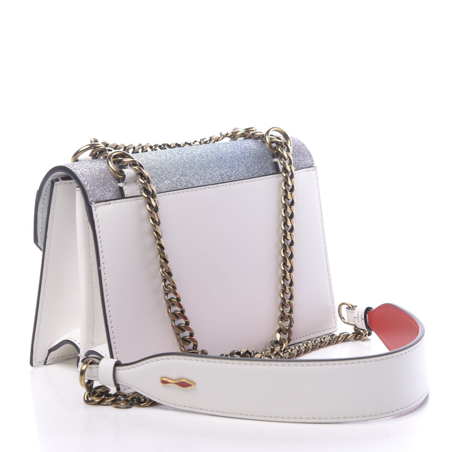 Christian Louboutin Glitter Calfskin Elisa Mini Shoulder Bag Multicolor Snow 3 of 10