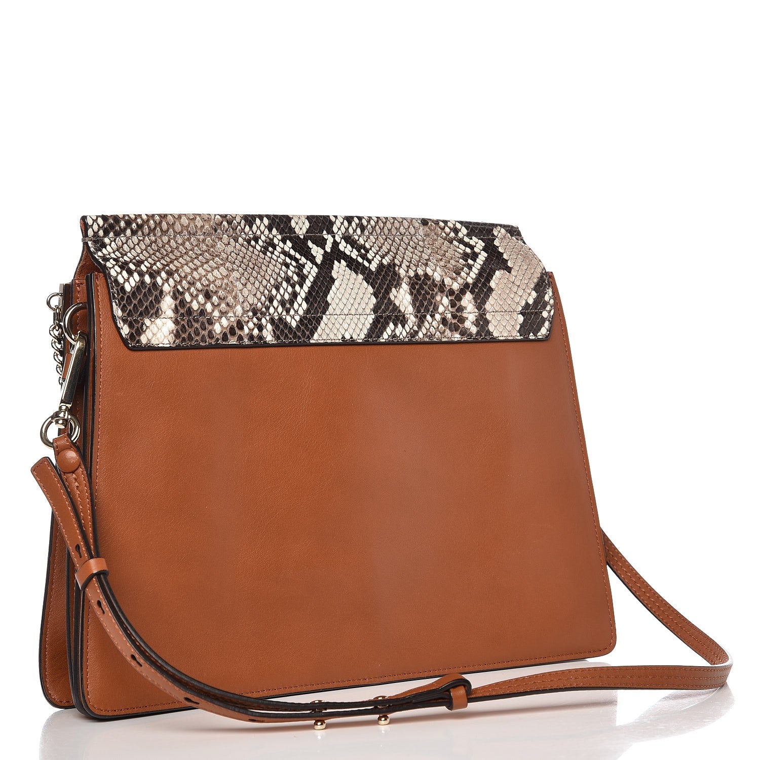 Chloe Python Suede Medium Faye Shoulder Bag Tannish Red 3 of 7