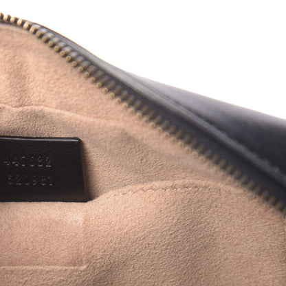 Gucci Calfskin Matelasse Small GG Marmont Chain Shoulder Bag Black 9 of 11