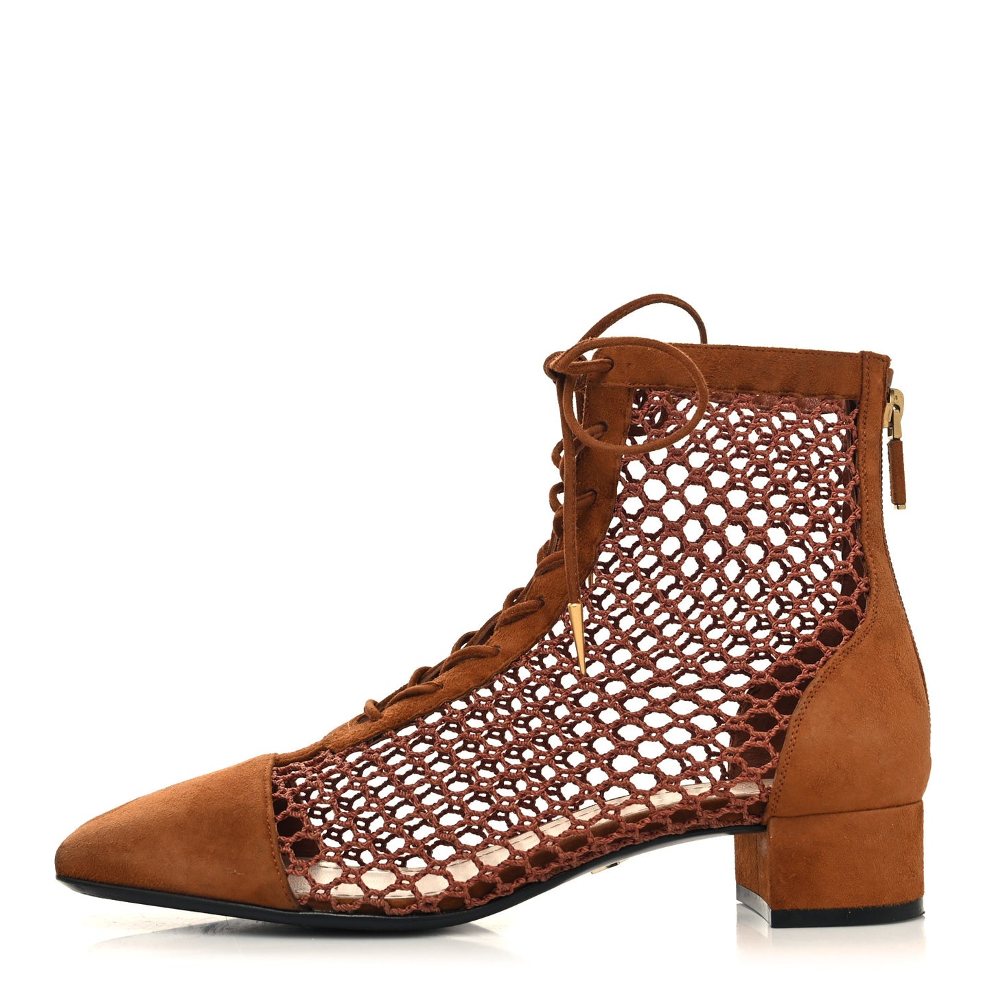Suede Resille Naughtily-D 30mm Ankle Boots 37.5 Golden Brown