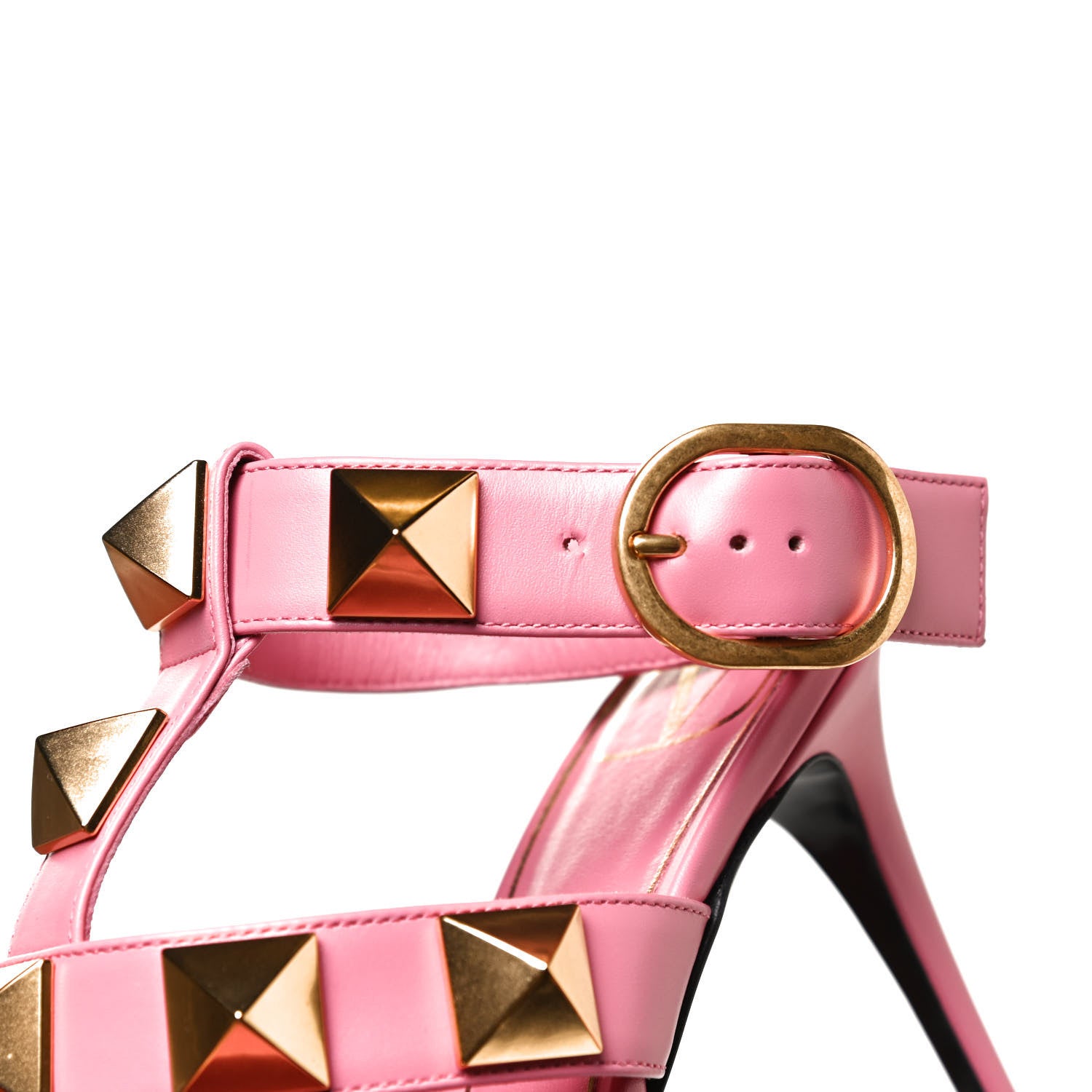 Valentino Garavani Calfskin Roman Stud Ankle Strap 80mm Pumps 36 Flamingo Pink 13 of 14