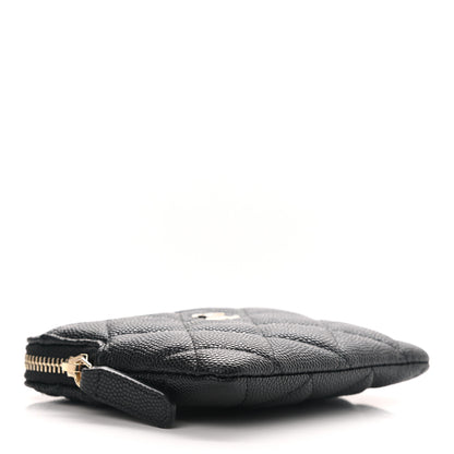 Chanel Caviar Quilted Zip Card Holder Wallet Black 4 of 8