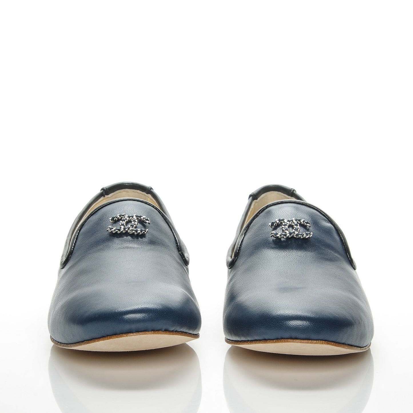 Lambskin CC Loafers 36.5 Navy