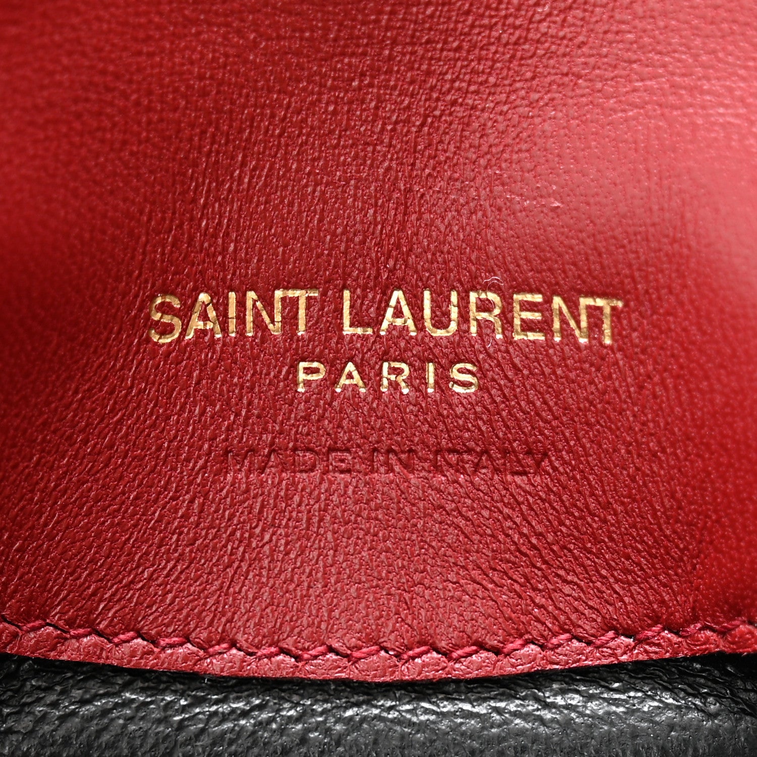Saint Laurent Lambskin Matelasse Chevron Monogram Compact Wallet Opyum Red 5 of 9