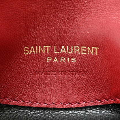 Saint Laurent Lambskin Matelasse Chevron Monogram Compact Wallet Opyum Red 5 of 9