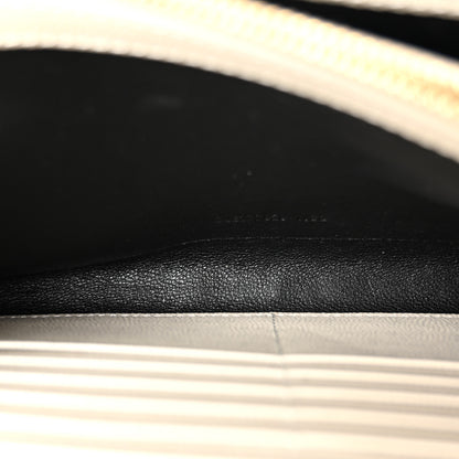 Saint Laurent Grain De Poudre Matelasse Chevron Monogram Chain Wallet Crema Soft 5 of 10