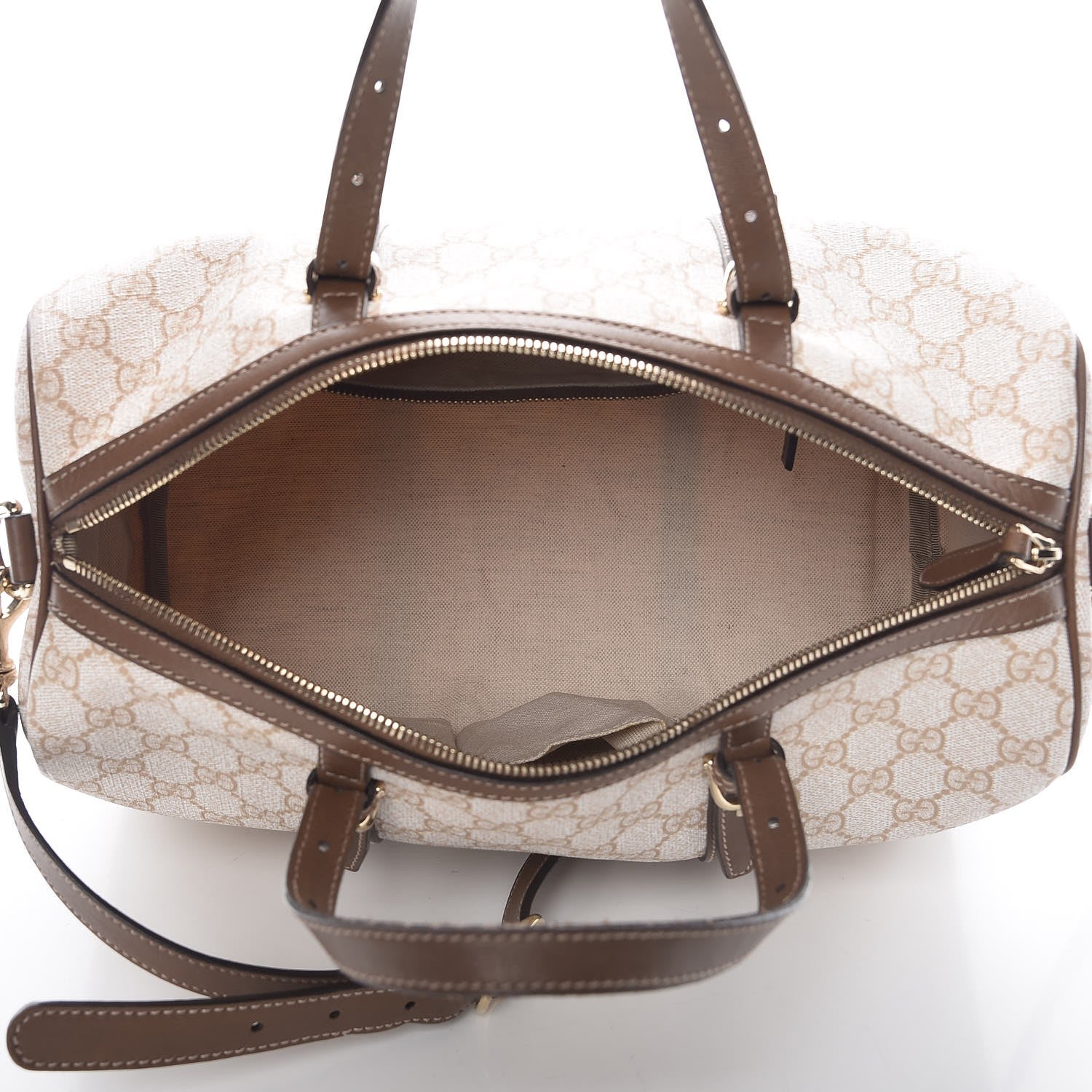 Gucci GG Supreme Monogram Calfskin Medium Nice Boston New Mystic White Beige Brown 6 of 11