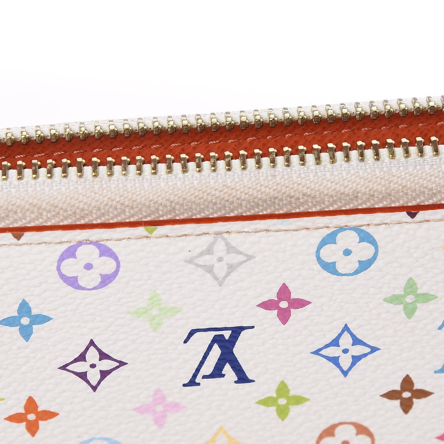 Monogram Multicolor Zippy Wallet White Orange