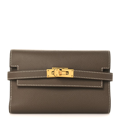 Hermes Epsom Medium Kelly Wallet Etoupe 1 of 8