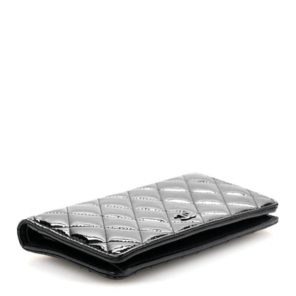 Chanel Patent Calfskin Quilted Yen Wallet Black 4 of 10