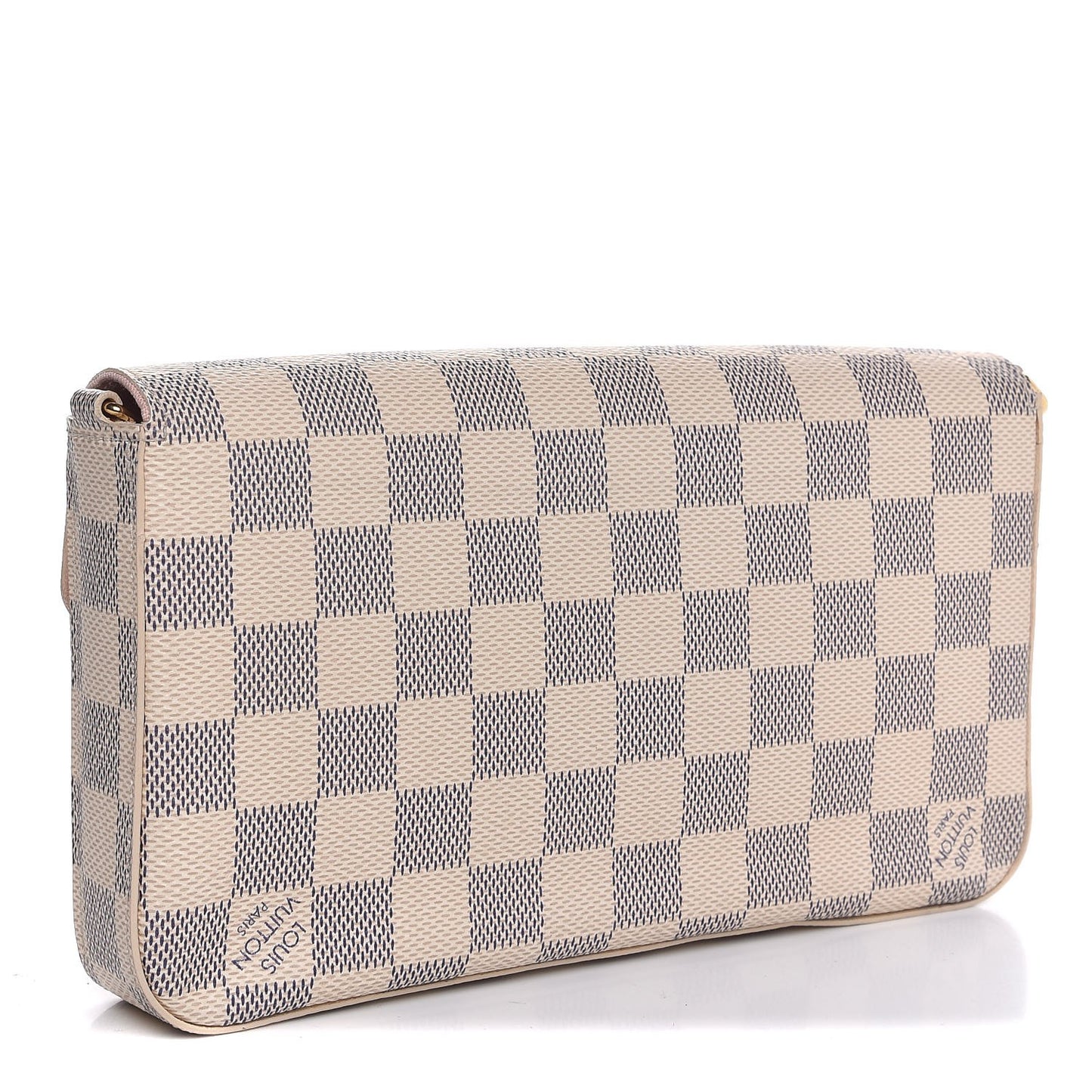 Damier Azur Pochette Felicie Chain Wallet Rose Ballerine