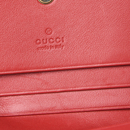 Gucci Calfskin Matelasse GG Marmont Card Case Hibiscus Red 6 of 10