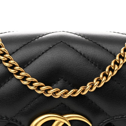 Gucci Calfskin Matelasse Super Mini GG Marmont Shoulder Bag Black 8 of 10