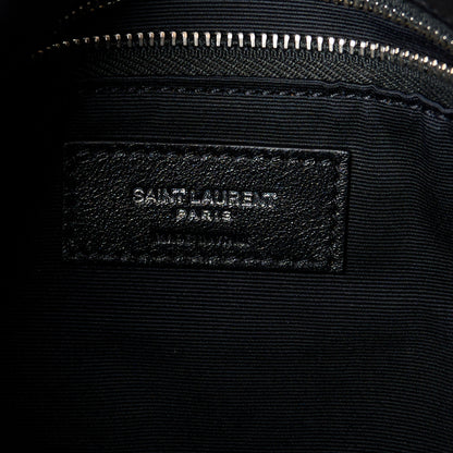 Saint Laurent Lambskin Quilted Medium Loulou Puffer Monogram Chain Satchel Black 6 of 10