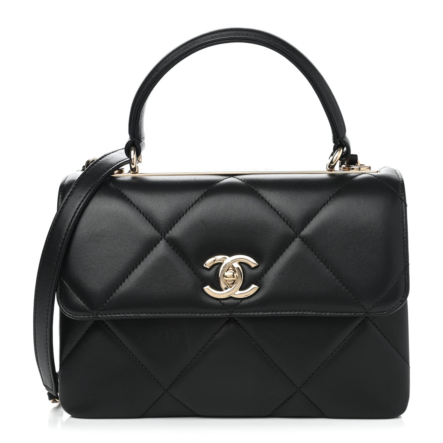 Chanel Lambskin Quilted Small Trendy CC Dual Handle Flap Bag Black 1 of 10
