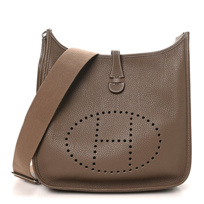 Hermes Taurillon Clemence Evelyne III PM Etoupe 1 of 10