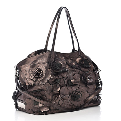 Valentino Garavani Metallic Nappa Floral Tote 3 of 14