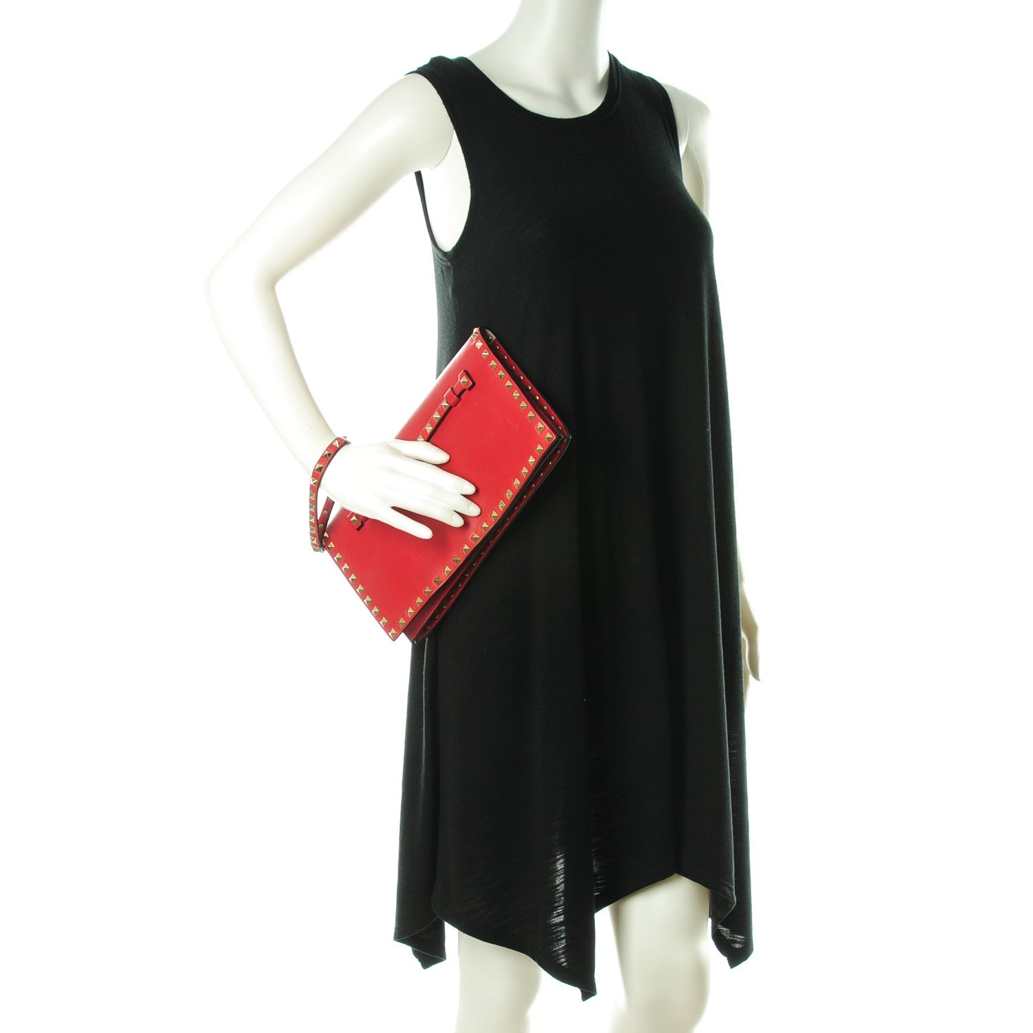 Valentino Garavani Nappa Rockstud Wristlet Clutch Rosso Valentino 2 of 7