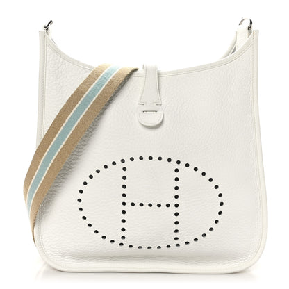 Hermes Taurillon Clemence Amazone Evelyne II PM White White 1 of 10