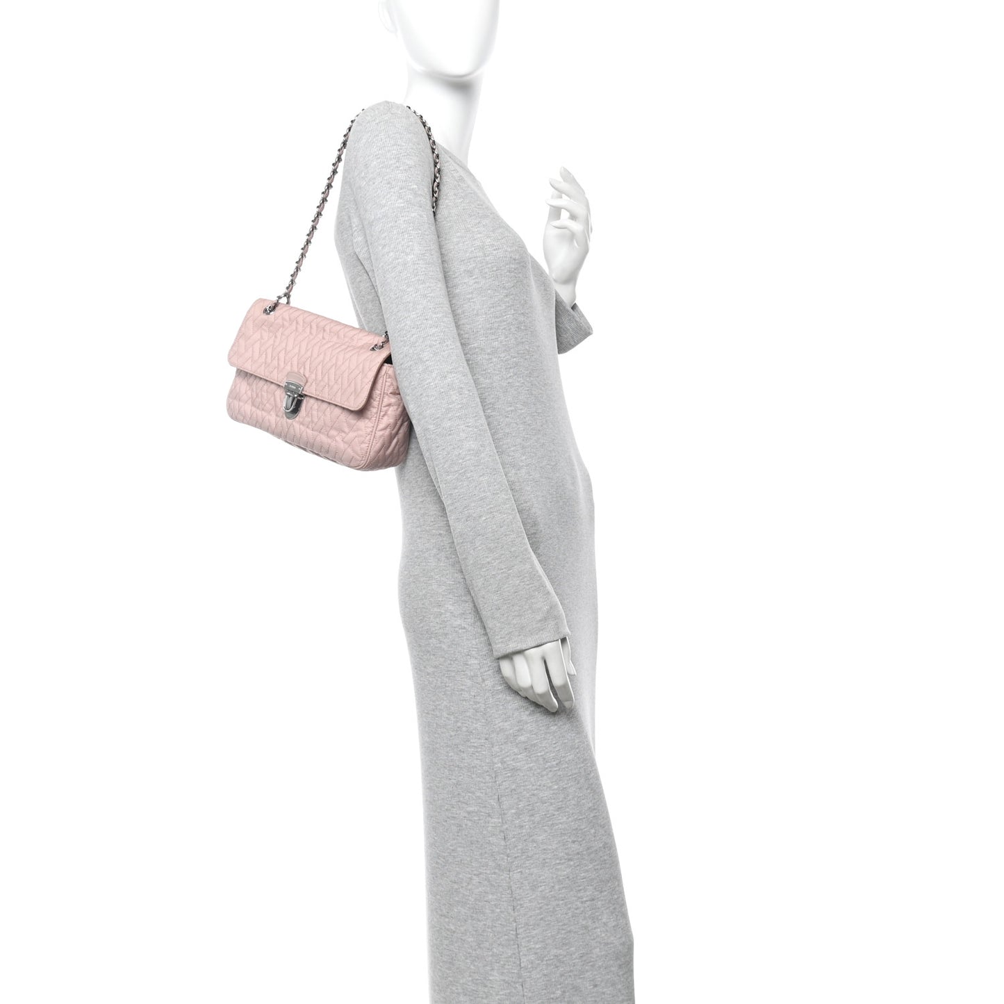 Nylon Tessuto Impunture Quilted Flap Opale