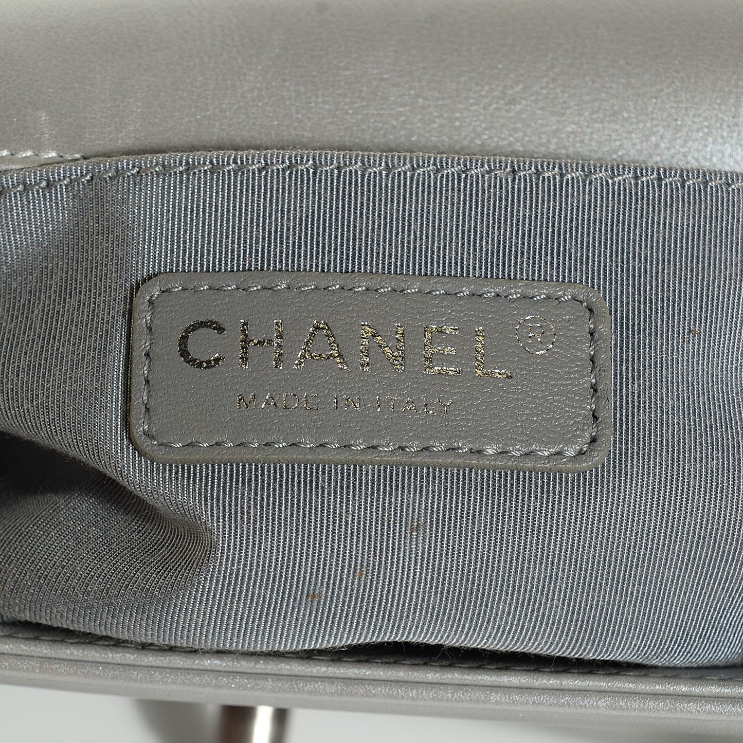 Calfskin Quilted Small Boy Flap Silver