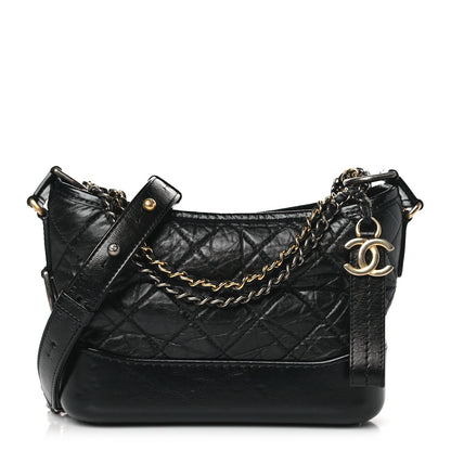 Chanel Aged Calfskin Quilted Small Gabrielle Hobo Black 1 of 10