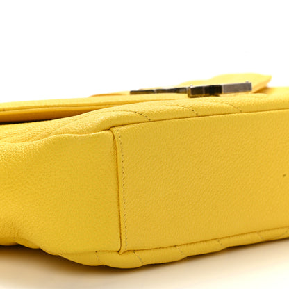 Saint Laurent Grained Calfskin Matelasse Chevron Medium Monogram Chain Bag Mimosa 8 of 10