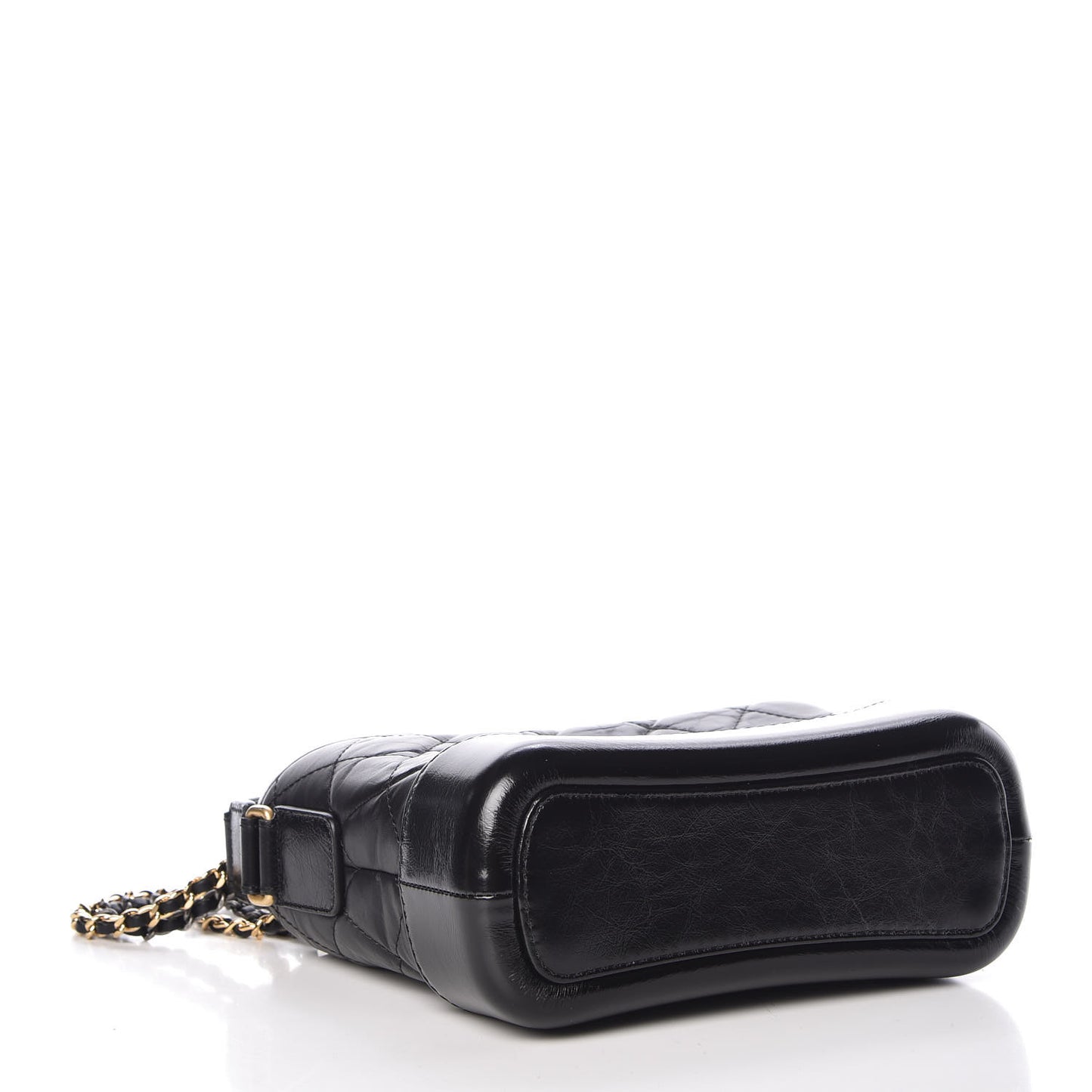 Aged Calfskin Quilted Small Gabrielle Hobo Black