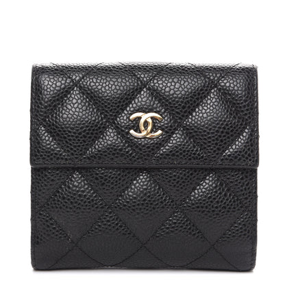 Chanel Caviar Quilted Compact French Flap Wallet Black 1 of 12