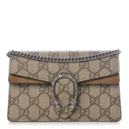 Gucci GG Supreme Monogram Super Mini Dionysus Shoulder Bag Taupe 1 of 7