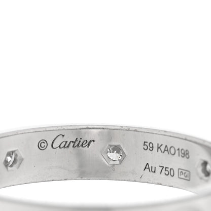 Cartier 18K White Gold 8 Diamond 4mm Wedding Band LOVE Ring 59 8.75 4 of 4